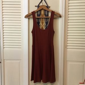 Ribbed rust colored dress